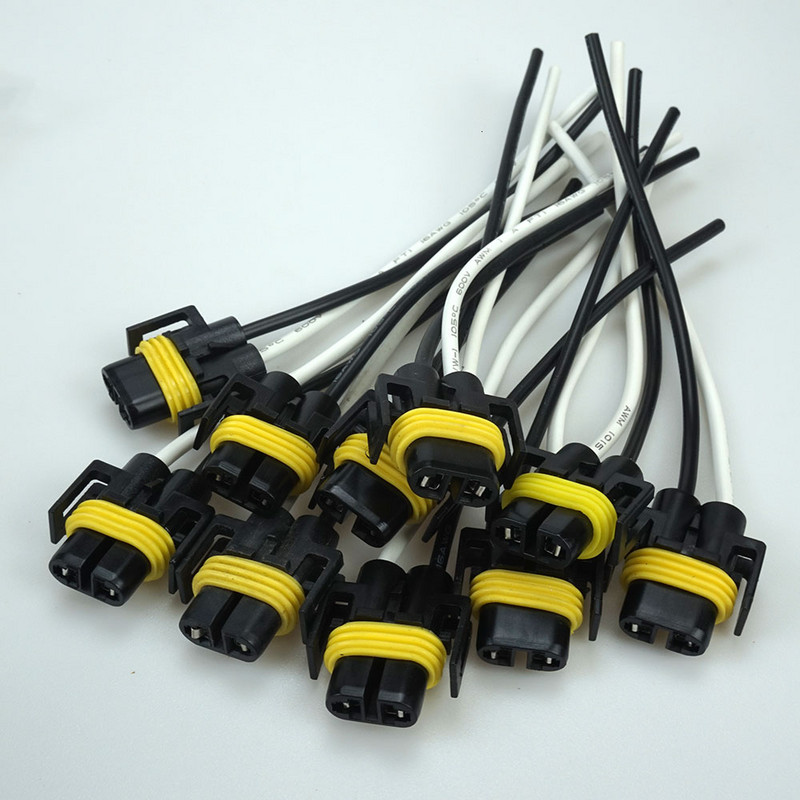 2 vnt. H9 H11 automobilio lemputės vyriškos jungties jungtys Universalių priekinių žibintų rūko žibintų jungtis H9 H11 lizdas aukštos kokybės laidas