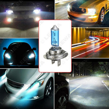 Автомобилни фарове 12V 55W 100W H7 Халогенна крушка Диамантено бели крушки за прожектор за къси светлини за автомобилни аксесоари