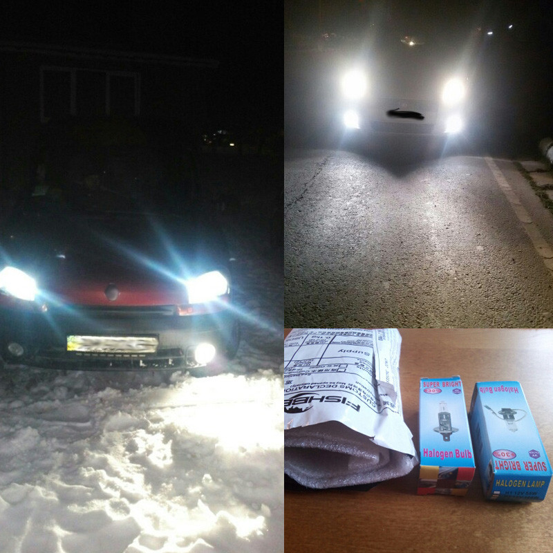 FISHBERG H3 Super Bright halogeninės lemputės H1 H4 H7 H11 9005 HB3 9006 HB4 55W 12V 5000K Automobilio priekiniai rūko žibintai vairavimo žibintas baltas