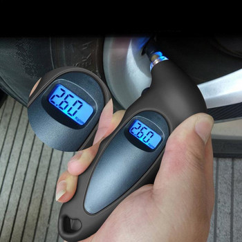 100 PSL Цифров манометър за измерване на налягането на въздуха в гумите LCD дисплей Манометър Барометри Тестер за автомобил Камион Мотоциклет Аксесоари за велосипед