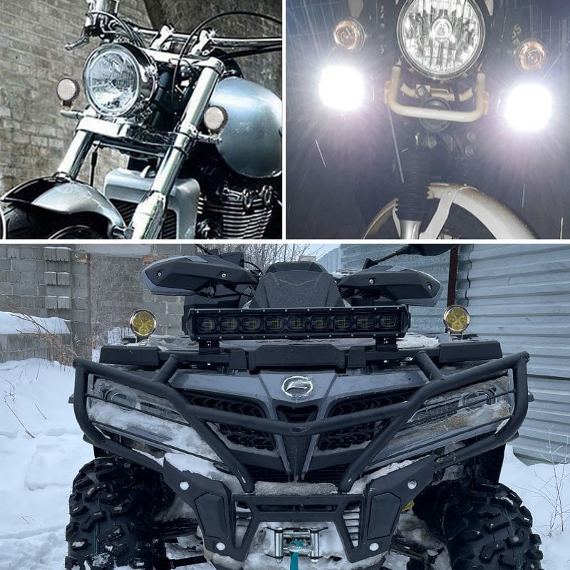 CREK Faruri de ceață pentru mașină de 3 inchi, 12V 24V, far pentru motocicletă, lampă de lucru LED rotundă pentru ATV UAZ Off Road 4x4, camion, barcă, suflantă de zăpadă Niva