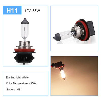 ADPOW H11 55W Super alb 6000K 12V Faruri de ceață Bec cu halogen pentru mașină 4300K albastru curcubeu Lampă far pentru mașină Lumină pentru conducere stil auto