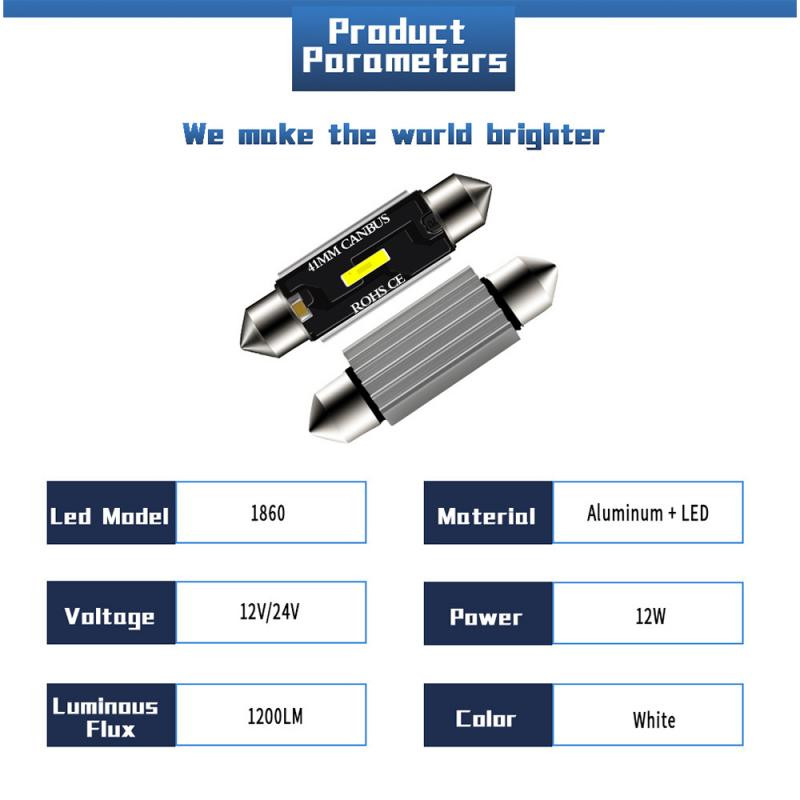 1kom C5W C10W LED žarulje Canbus Festoon-31 MM 36 MM 39 MM 41 MM CSP 1860 NO ERROR Svjetlo za kupolu unutarnjeg automobila Svjetlo za čitanje