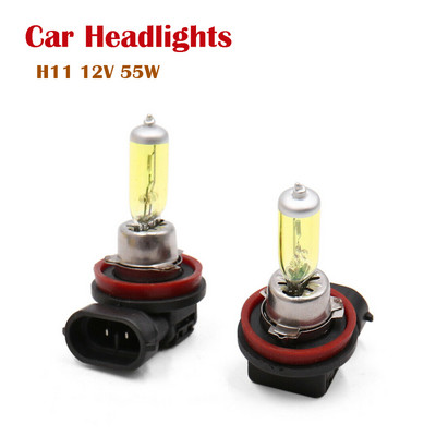 2pcs Front Fog Lamp Car Headlights Halogen Xenon Bulbs H11 12V 55W Yellow/Colorful Lights Car Bulb Light Headlights Fog Lamps