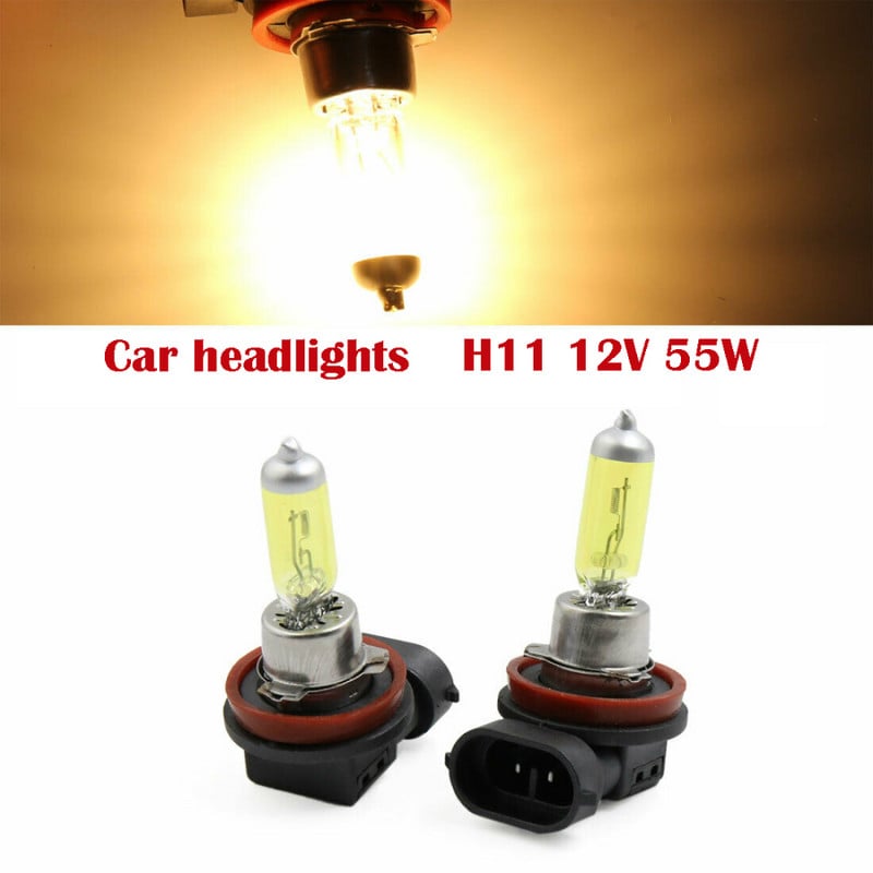 2 τμχ Μπροστινός φανός ομίχλης Προβολείς αυτοκινήτου Λαμπτήρες αλογόνου Xenon H11 12V 55W Κίτρινο/Πολύχρωμα Φώτα Λαμπτήρες Αυτοκινήτου Προβολείς Ομίχλης