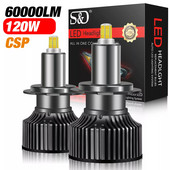 60000LM H7 Jaudīgs Led Mini automašīnas priekšējais lukturis H3 H8 H11 H1 Led spuldzes HB3 9005 HB4 9006 Hir2 9012 CSP 3D 360 Auto Lamp 12V 6000K