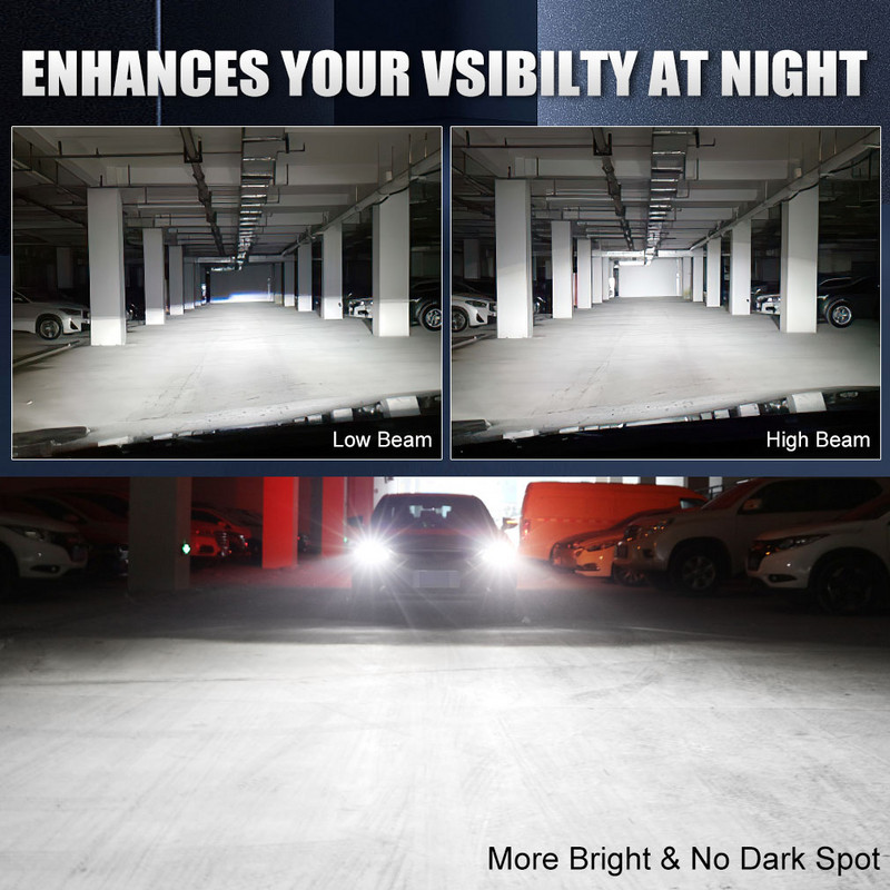 60000LM H7 Galingas Led Mini automobilio priekinis žibintas H3 H8 H11 H1 Led lemputės HB3 9005 HB4 9006 Hir2 9012 CSP 3D 360 Automatinė lemputė 12V 6000K