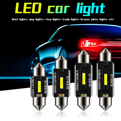 Автомобилна LED крушка 31 мм 36 мм 39 мм 41 мм Супер висока яркост T10 Canbus Автомобилно таванно осветление CSP Автомобилни интериорни лампи за четене с двоен накрайник