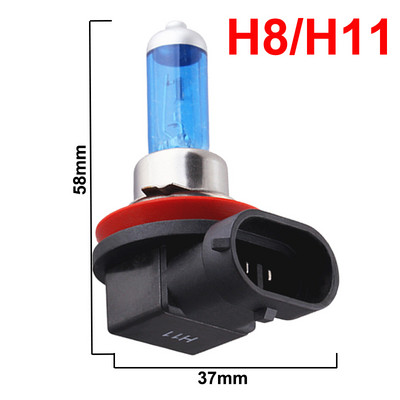 1x Automobilis Halogeninis priekinis žibintas Rūko lemputė H1 H4 H7 H8 H11 Lempos 12V 55W 5000K Labai ryškiai balta motociklo/auto halogeninė lemputė