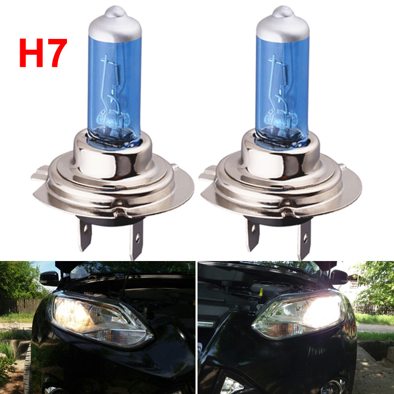 1x Automobilis Halogeninis priekinis žibintas Rūko lemputė H1 H4 H7 H8 H11 Lempos 12V 55W 5000K Labai ryškiai balta motociklo/auto halogeninė lemputė