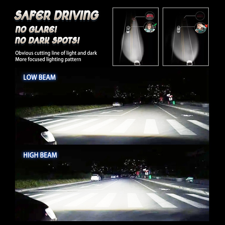 100W 12000LM itin ryškus automobilio LED priekinis žibintas 12V 24V H7 H4 projektoriaus mini objektyvas tolimųjų artimųjų šviesų lemputė