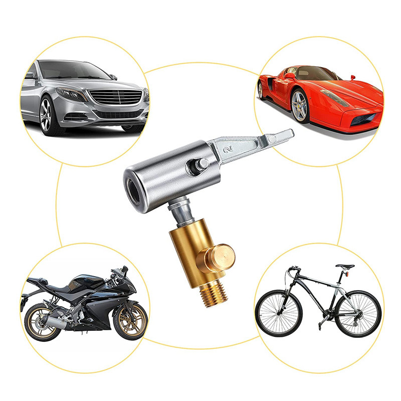 Supapă anvelope Mandrină de aer Conector pentru umflator anvelope de mașină Supapă cu clips din alamă Instrumente pentru repararea anvelopelor din aliaj pentru pompă gonflabilă portabilă