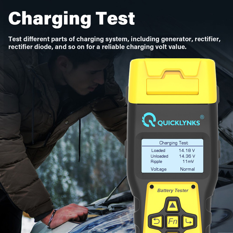 Tester de baterii auto QUICKLYNKS BA1000 BA2000 12V/24V cu imprimantă Test rapid de pornire Test de încărcare Analizor de baterie Instrumente de testare