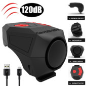 Claxon electronic pentru biciclete Clopoțel reîncărcabil pentru bicicletă, antifurt, 120 db, claxon puternic, impermeabil, scuter de ciclism, inel de alarmă de avertizare