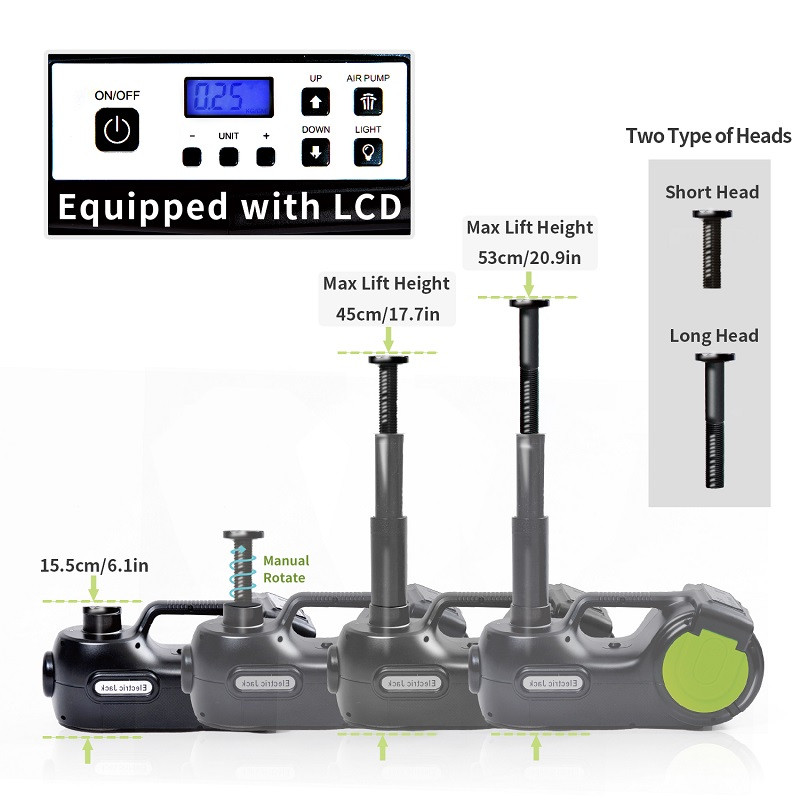 E-HEELP elektrinis automobilio kėliklis 3 in 1 5T hidraulinis kėliklis su smūginiu veržliarakčiu pripūtimo siurblys Automobilių remonto įrankiai Automobilių kėlimo mašina