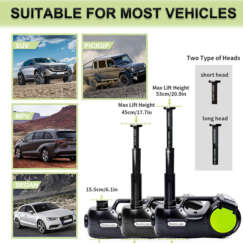 E-HEELP elektrinis automobilio kėliklis 3 in 1 5T hidraulinis kėliklis su smūginiu veržliarakčiu pripūtimo siurblys Automobilių remonto įrankiai Automobilių kėlimo mašina