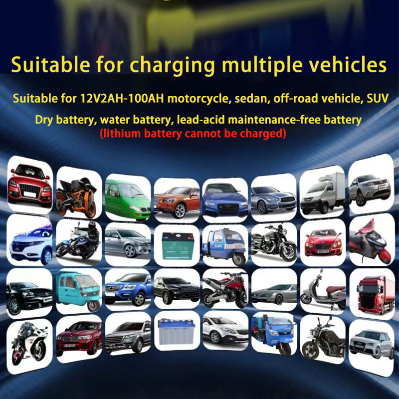 Încărcător digital de baterie de mașină 12V 6A, încărcare complet automată de reparare pentru mașină, motocicletă, încărcător de baterie cu plumb acid de 12v, complet automat