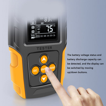 Ελεγκτής μπαταρίας αυτοκινήτου 12V/24V Ψηφιακός αναλυτής μπαταρίας LCD Εργαλείο διάγνωσης φόρτισης αυτοκινήτου SOH SOC CCA IR Measurement for Car Truck