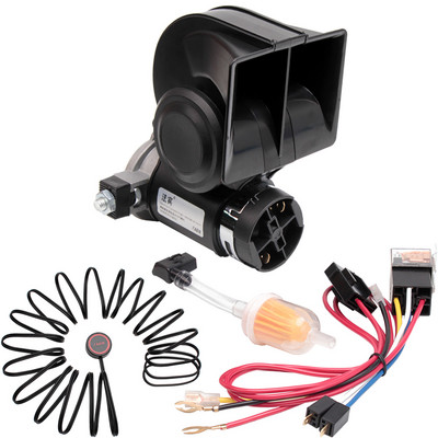 FARBIN sraigių oro garso signalų rinkinys su kompresoriumi 12V/24V 150db Super Loud dviejų tonų automobilio garso signalas, skirtas sunkvežimio motociklo automobilio priedui