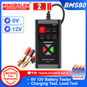 KINGBOLEN BM580 Tester baterie auto 6V 12V Instrumente de testare auto Examen de sănătate a mașinii Clip de acces reversibil Voltmetru PK BM550 BM560