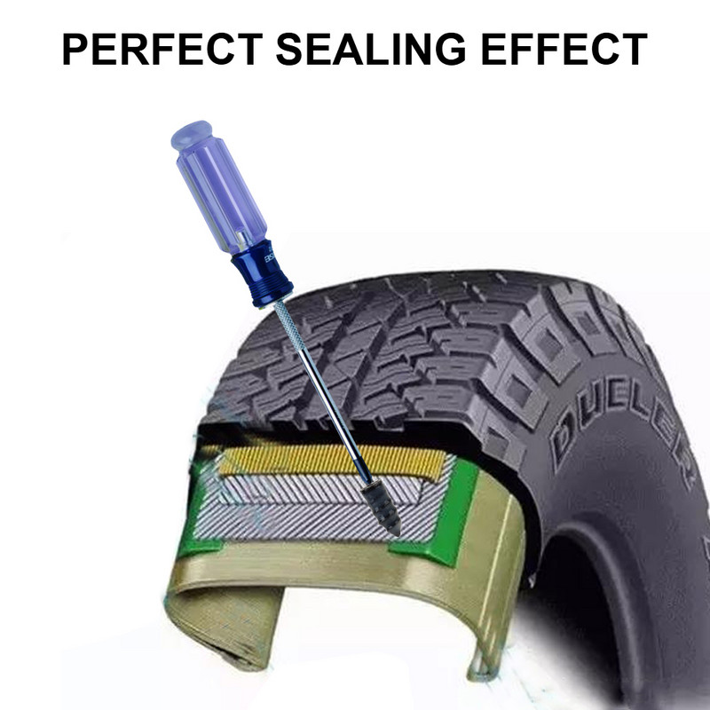 LEEPEE Perbaikan Ban Vakum Perbaikan Ban Kuku Paku Karet Tanpa Tabung 10 Buah untuk Mobil Truk Motor Sepeda Skuter