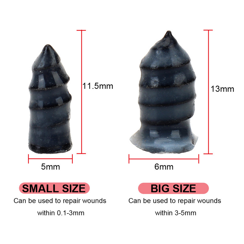 LEEPEE Perbaikan Ban Vakum Perbaikan Ban Kuku Paku Karet Tanpa Tabung 10 Buah untuk Mobil Truk Motor Sepeda Skuter