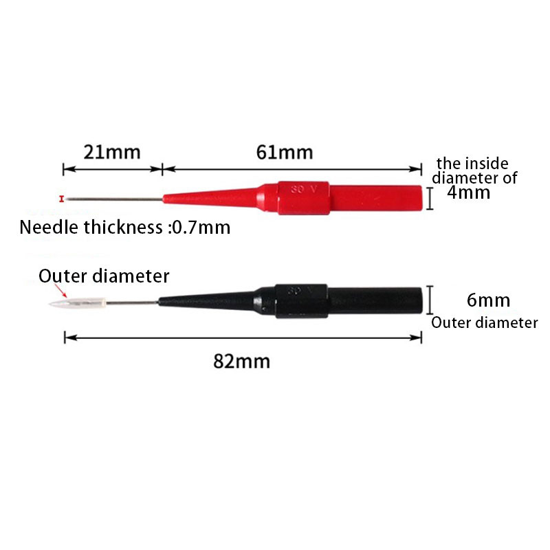 1 vnt Izoliacijos auskarų vėrimo adata Neardomas multimetro bandymo zondas bananų kištukui geros kokybės ir ypač patvarus