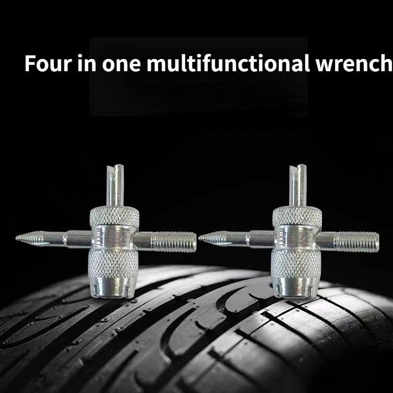 5 buc/set Miez de supapă de cupru Instrumente de reparare a anvelopelor auto 4 în 1 Instrument de îndepărtare a tijei supapei de anvelopă Instrument de curățare a anvelopei