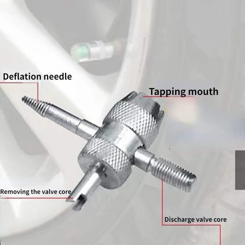 5 buc/set Miez de supapă de cupru Instrumente de reparare a anvelopelor auto 4 în 1 Instrument de îndepărtare a tijei supapei de anvelopă Instrument de curățare a anvelopei