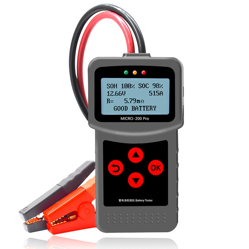 12V 24V MICRO-200 PRO autóakkumulátor teszter digitális akkumulátorelemző többnyelvű AGM EFB gél CCA BCI CA MCA JIS DIN IEC szkenner