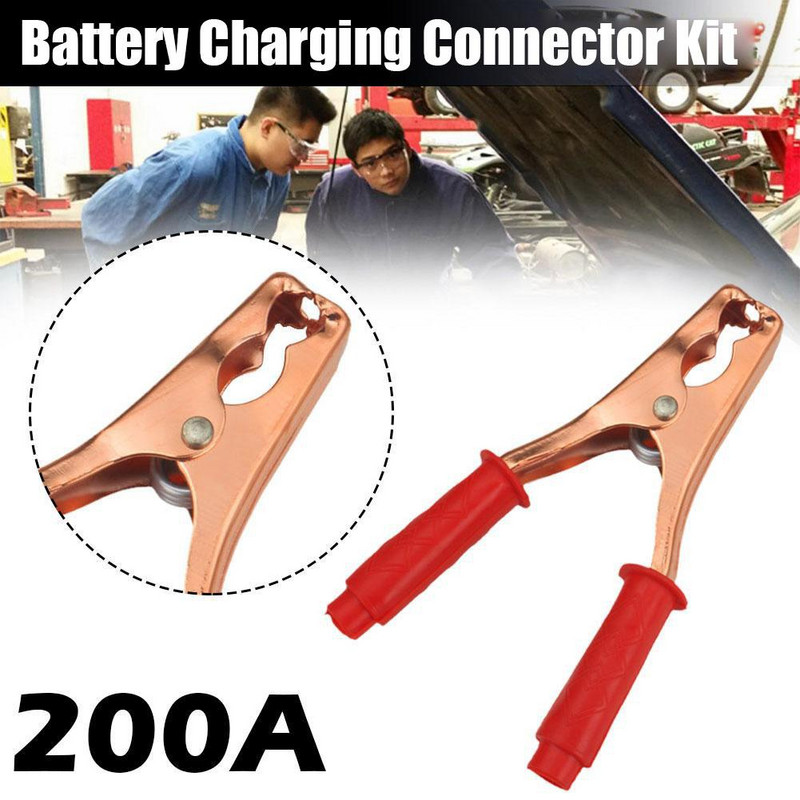 2 vnt. akumuliatoriaus trumpiklio kabelio spaustukai 200A izoliuoti aligatoriaus spaustukai akumuliatoriaus įkrovimo jungties rinkinys, skirtas automobilinei transporto priemonei