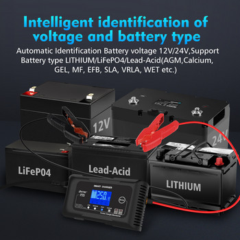 Φορτιστής μπαταρίας αυτοκινήτου HTRC 12V 25A 24V 13A LCD επισκευαστικός φορτιστής για φορτηγό μοτοσυκλέτα Lead Acid Lifepo4 Battery AGM GEL Lithium