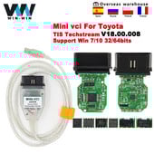 mini vci pentru Toyota TIS Techstream V18.00.008 minivci FTDI pentru J2534 Scanner automat OBD OBD2 Cablu de diagnosticare auto Cablu MINI-VCI
