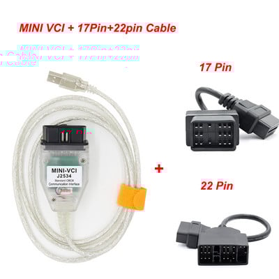 mini vci pentru Toyota TIS Techstream V18.00.008 minivci FTDI pentru J2534 Scanner automat OBD OBD2 Cablu de diagnosticare auto Cablu MINI-VCI