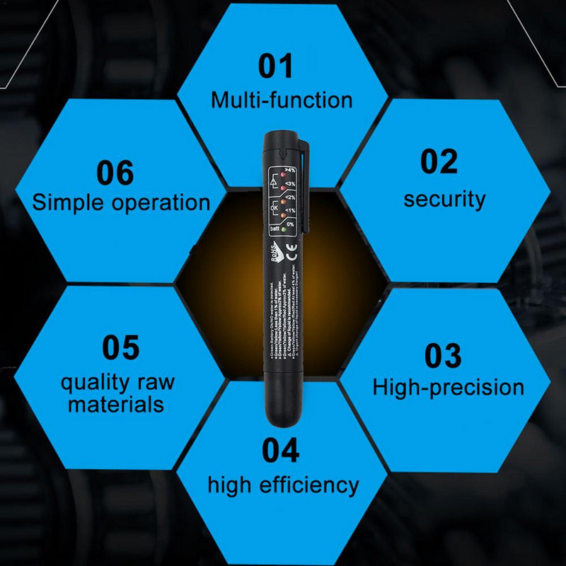 Tester lichid de frână pentru ulei de frână Tester pentru lichid de frână pentru mașină Verificare lichid de frână Afișaj LED Testare umiditate Accesorii auto