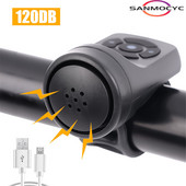 Dviračio garso signalas Motociklo elektrinis varpo garsinis signalas, 4 režimų USB įkraunamas kalnų dviračių dviračių apsaugos nuo vagystės signalizacijos garso signalo dviračio priedai