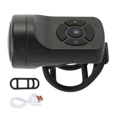 Dviračio garso signalas Motociklo elektrinis varpo garsinis signalas, 4 režimų USB įkraunamas kalnų dviračių dviračių apsaugos nuo vagystės signalizacijos garso signalo dviračio priedai