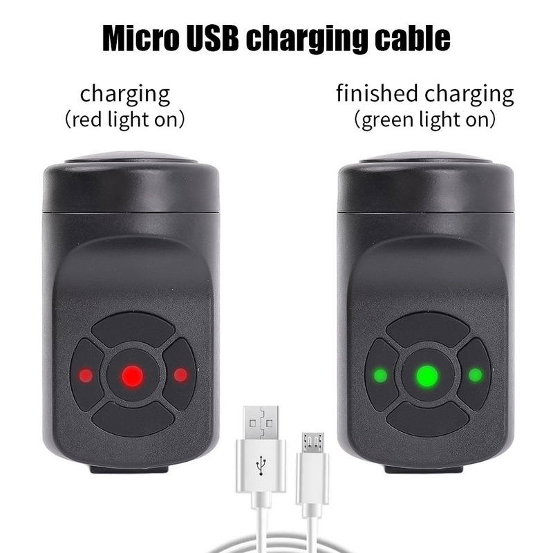 Dviračio garso signalas Motociklo elektrinis varpo garsinis signalas, 4 režimų USB įkraunamas kalnų dviračių dviračių apsaugos nuo vagystės signalizacijos garso signalo dviračio priedai