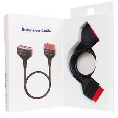 60 cm-es OBD2 diagnosztikai hosszabbító kábel 16 tűs apa és 16 tűs anya OBD csatlakozó 12 V 24 V dízel benzines autóhoz ELM327 OBD meghosszabbítás