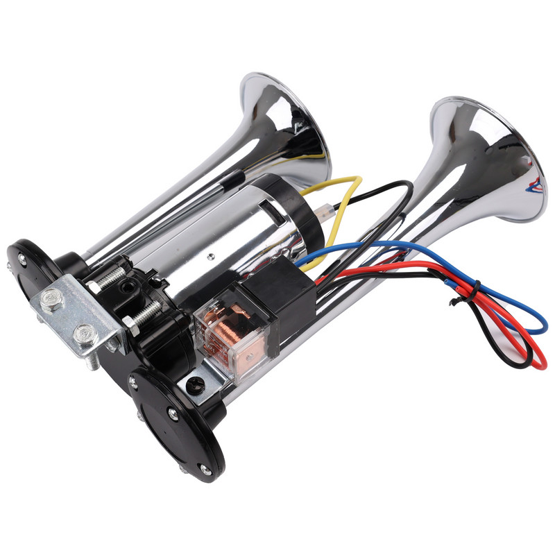 FARBIN 12V claxon de aer cu tub dublu claxon de pompă unit super tare cu compresor releu pentru vehicul, camion, barcă, accesoriu pentru motociclete