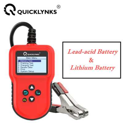 QUICKLYNKS BA106 12V тестер за батерии Тестер за литиеви и оловно-киселинни батерии Анализатор Задвижване и зареждане на автомобил 100-2000CCA Инструмент за тестване