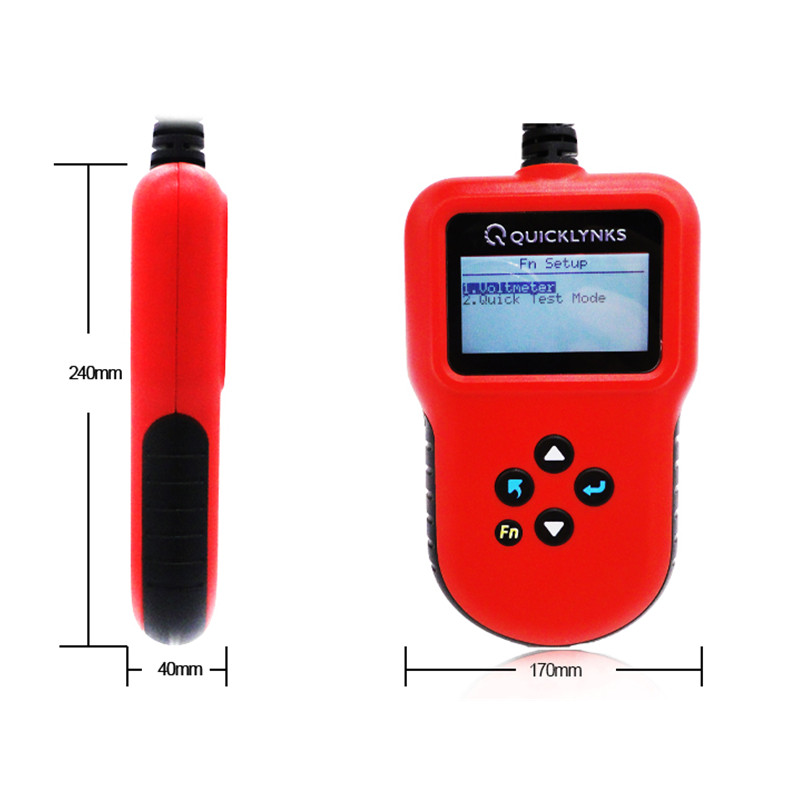 Tester de baterii QUICKLYNKS BA106 12V Tester de baterii cu litiu și plumb-acid Analizor Pornire și încărcare a mașinii Instrument de testare 100-2000CCA
