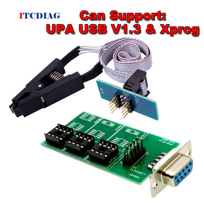 UPA USB V1.3 Xprog ECU kiibi häälestamise programmeerija Eeprom plaadiadapter koos SOP8 SOIC8 klambriga 24CXX ja 25/95XXX 93CXX 35080 kiipide jaoks