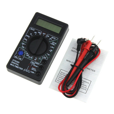 DT-830D Мини джобен цифров мултицет 1999 Брои AC/DC Волт Ампер Ом Диод hFE Тестер за непрекъснатост Амперметър Волтметър Омметър