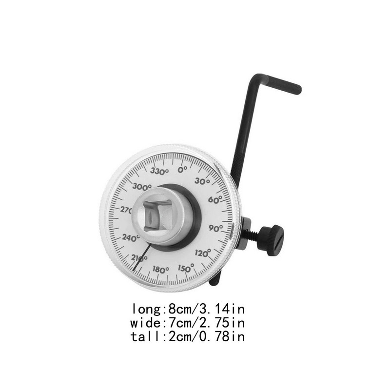 Indicator de unghi de cuplu reglabil cu scară clară Instrument de mână din metal portabil pentru automobile Cheie de reparare Aprovizionare cu dispozitive de măsurare