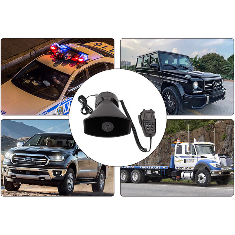 ALLREY 100W 7 sunet sirenă mașină claxon sirenă mașină difuzor și camion alarmă poliție sirenă claxon ambulanță kit claxon electronic de urgență