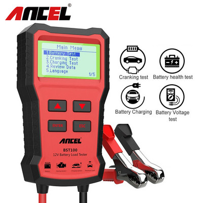 ANCEL BST100 Smart Car Battery Tester 100-2000CCA Auto Battery Tool Scanner Поддръжка на автомобилни батерии 12V Battery System Diagnostic