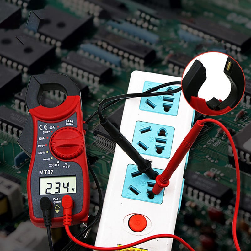 Multimetru cu clemă digitală universal MT-87 pentru testarea rezistenței curentului de tensiune Pentru testul de tensiune AC DC cu diodă sonoră pornit-oprit