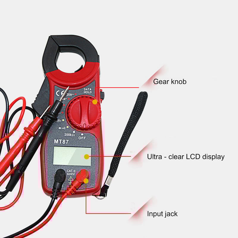Multimetru cu clemă digitală universal MT-87 pentru testarea rezistenței curentului de tensiune Pentru testul de tensiune AC DC cu diodă sonoră pornit-oprit