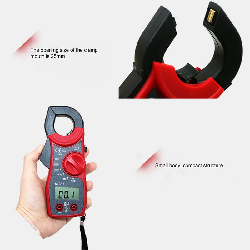 Multimetru cu clemă digitală universal MT-87 pentru testarea rezistenței curentului de tensiune Pentru testul de tensiune AC DC cu diodă sonoră pornit-oprit